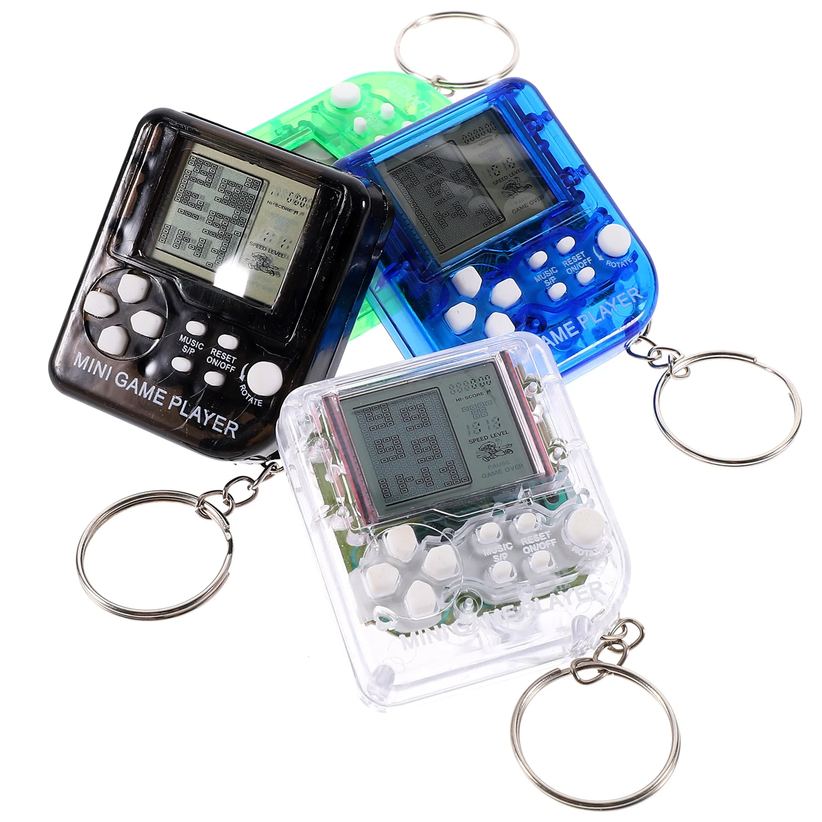 

4 Pcs Mini Electronic Game Console Keychain Compact Ring Decor Bag Hanging Plastic Video Pendant Charm