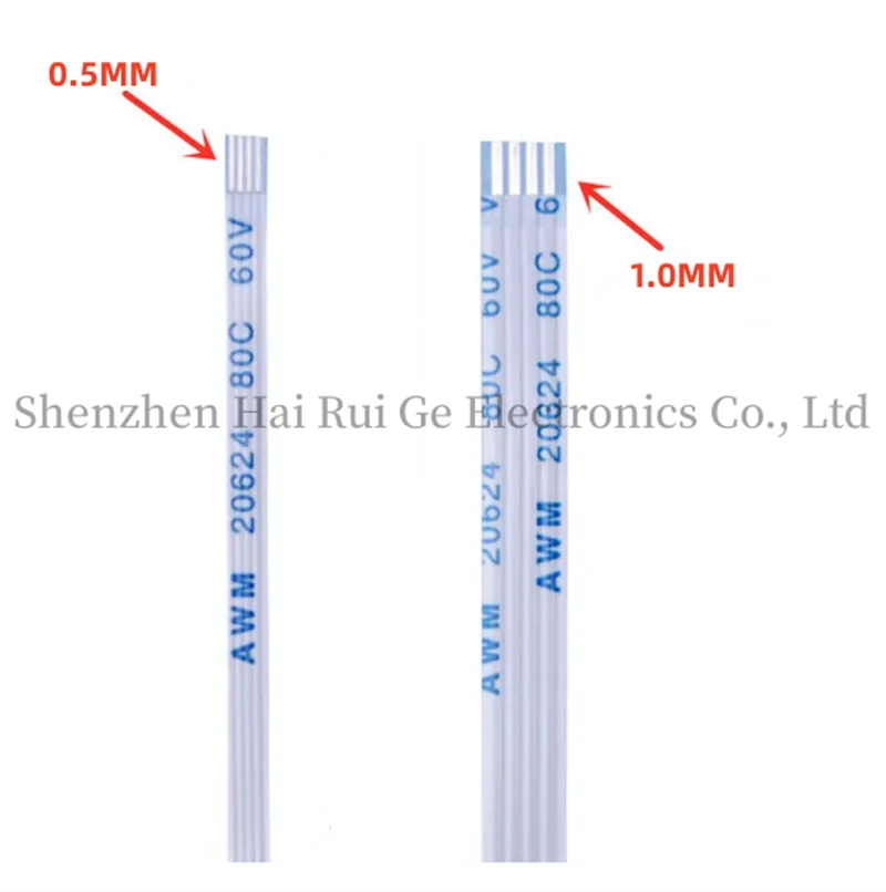 

10PCS FFC FPC flat flexible cable spacing 0.5MM 20P~40P length direction A reinforced in the same direction