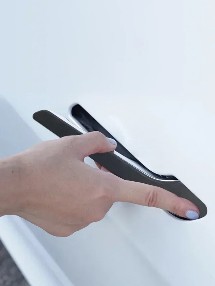 4-teiliges Set Schwarze Carbonfaser-Türgriffabdeckungen für Tesla Model 3 & Y - Kratzfestes Klebeband Polierte Oberfläche – Detail 14