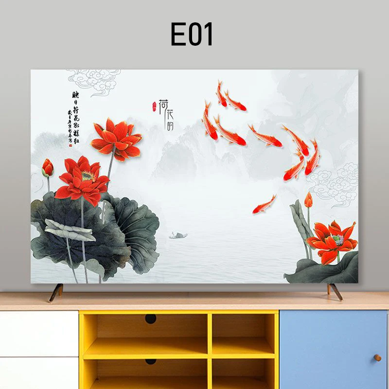 Chinese Style Printed TV Hood Universal Television LCD Dust Cover Home Decor TV Case Protector For 32/37/43/45/49/65/75/85 Inch