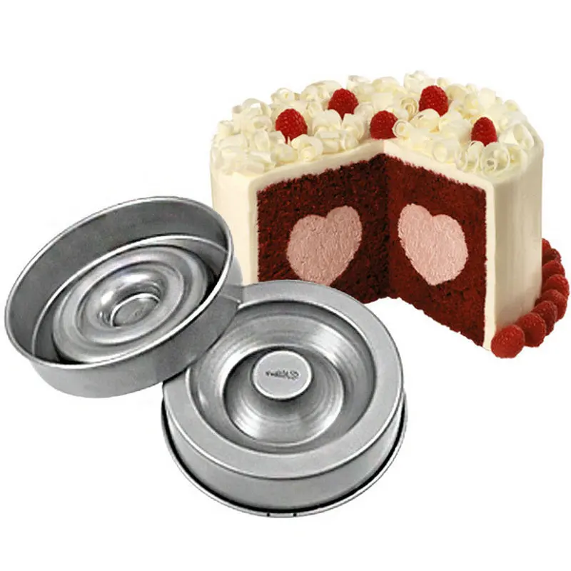 

Non-Stick Heart Tasty-Fill Cake Pan Set Sugarcraft Decorating Mold Tools baking dish Tin 2pcs/set