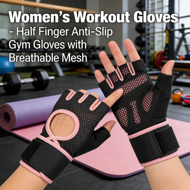 الرياضة في الهواء الطلق ركوب الدراجات دراجة اللياقة البدنية المضادة للانزلاق تنفس نصف اصبع قفازات مركبة #1