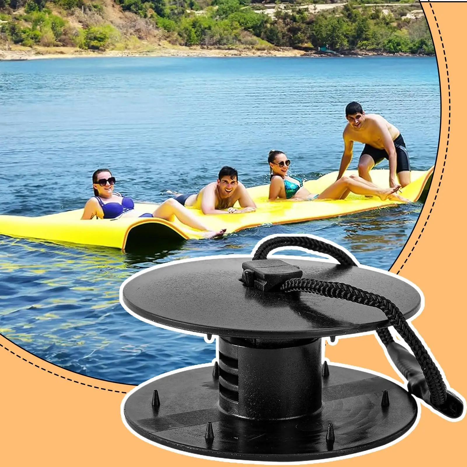 

Плавающий водяной коврик, комплект втулок, комплект безопасного подключения Lily Pad, портативные аксессуары для безопасности воды для бассейна, пляжа, озера, у бассейна