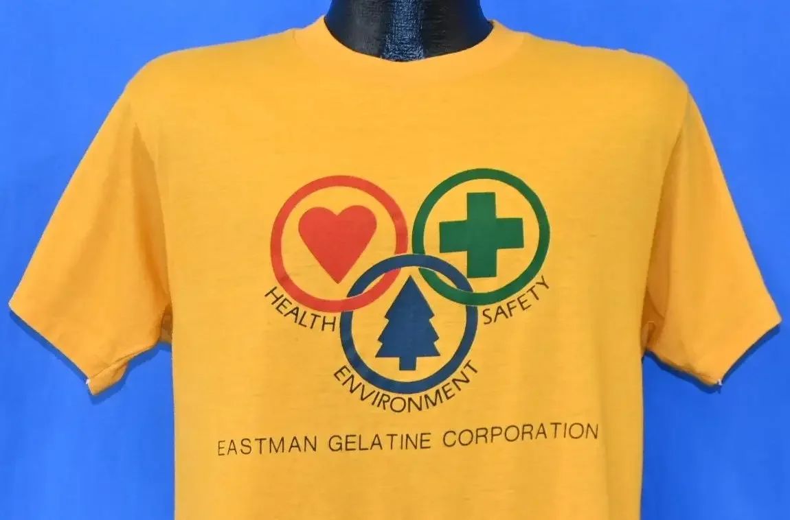 80s Eastman Gelatine Company Health Environment Safety Logo T Shirt Medium