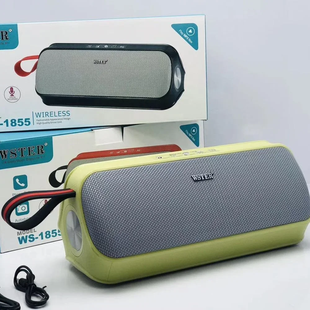 Original WSTER WS1855 Support USB TF CARD FM RADIO New Design Blue tooth Wireless Portable Wster Speakers