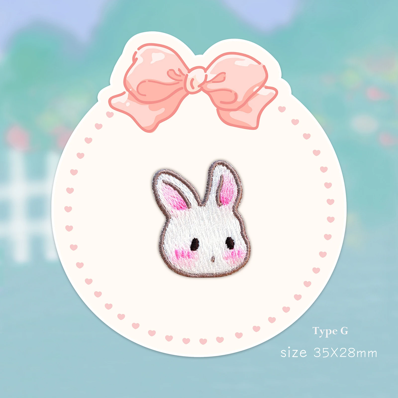 Japan Garten Kaninchen bestickte Patches für Mädchen Tasche Eisen auf Patches kleine Kleber Aufkleber für Kinder Kleidung Haarspange Designer – Detail 7