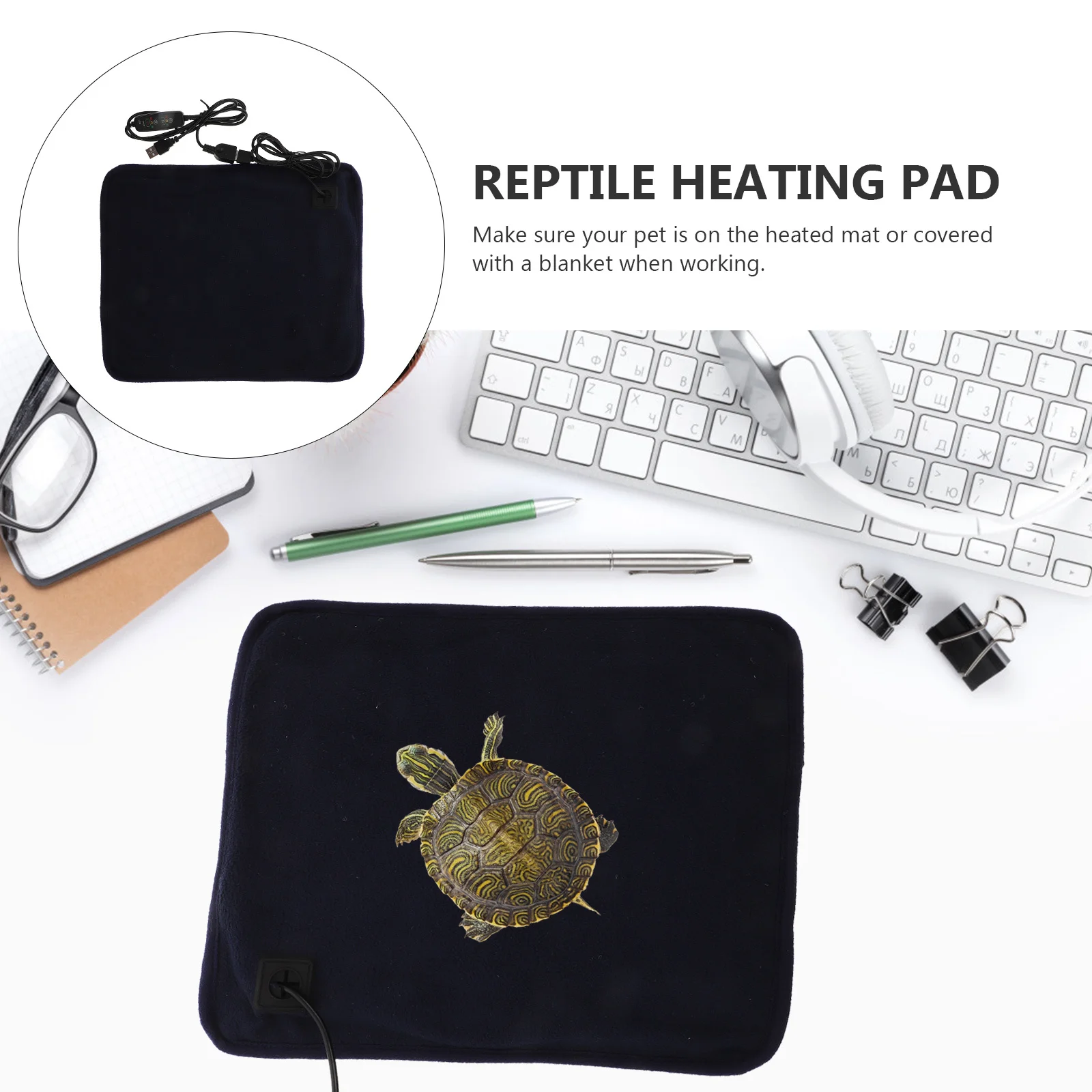 

1Pcs USB Heating Pad Adjustable Turtle Heating Mat Reptile Warm Sleeping Mat for Senior Pets Pet Warm Heater Reptile