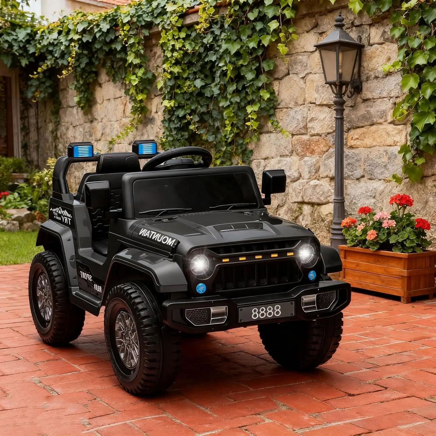 12V Kids Ride on Truck Car, Battery Powered,Electric Vehicles Toy for 3-5 Y Boys Girls Gift,3 Speeds, LED Lights,Remote Control