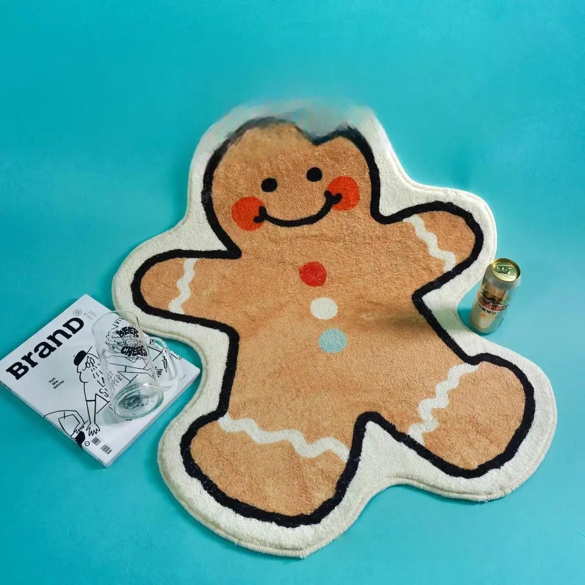 

Коврик для входной двери VIKAMA, ковер для гостиной, пряничный человечек со смайликом Ins, коврик для ног неправильной формы, украшение для дома