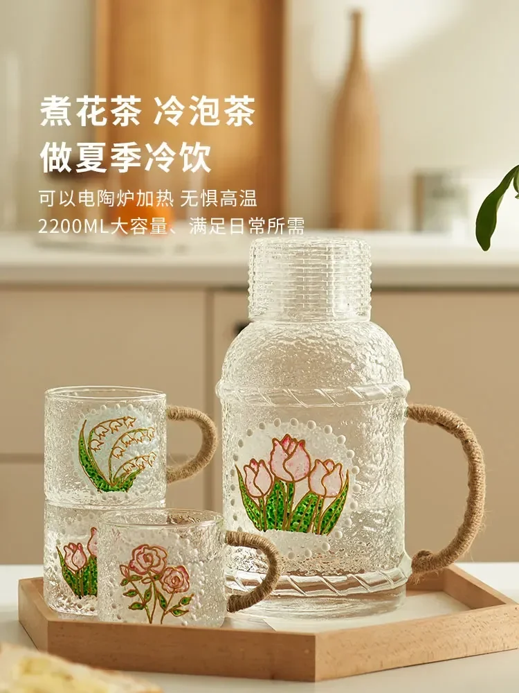 New Wedding Gift Light Luxury Water Pot Set Tea Pot Water Cup Living Room Tea Set Residency Cup High Temperature