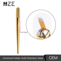 Microblading Brows Universal Holder Gold Shading Tebori Permanent Makeup needles Handmade Pen 3D Cosmetic Tattoo Supplies OEM