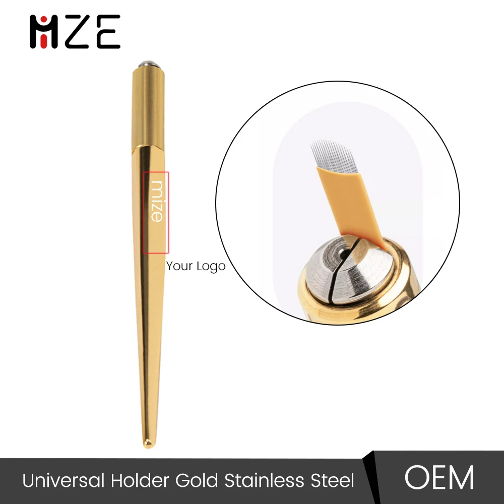 Microblading Brows Universal Holder Gold Shading Tebori Permanent Makeup needles Handmade Pen 3D Cosmetic Tattoo Supplies OEM