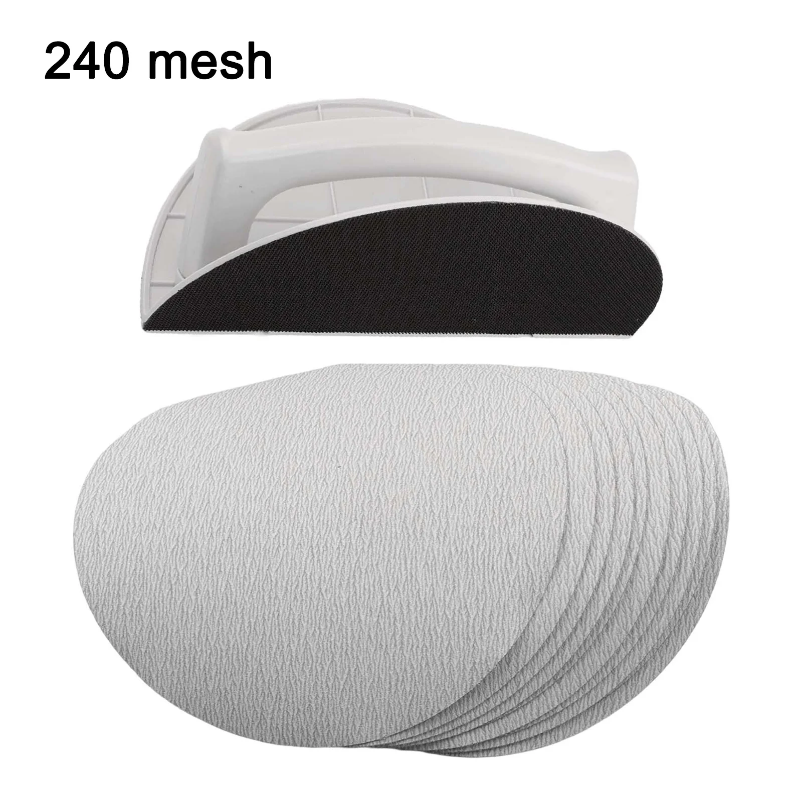 1pc Sanding Tool With 10pcs Sandpaper Half Round Sandpaper Sander Right Angle Half Round Angle Grinding Tool Sandpaper Kit