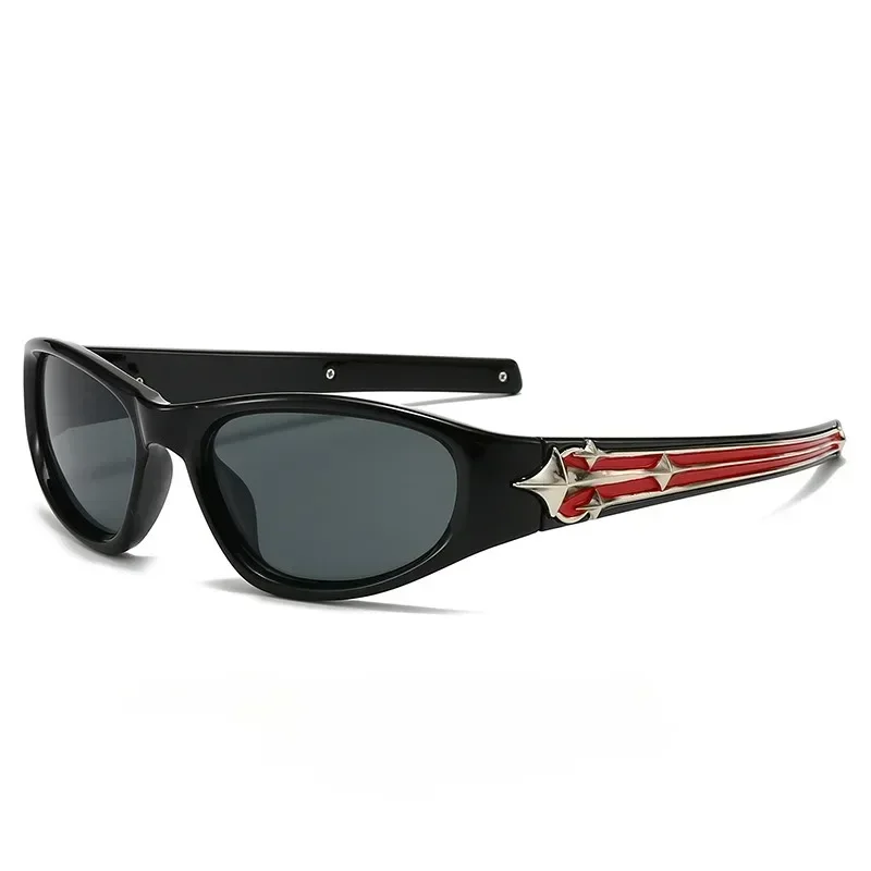 Y2K Neue Mode Cat-Eye-Sonnenbrille für Damen und Herren Luxusmarken-Design Sonnenbrillen Populäre Punk Hip-Hop Nieten-Stern-Brillen