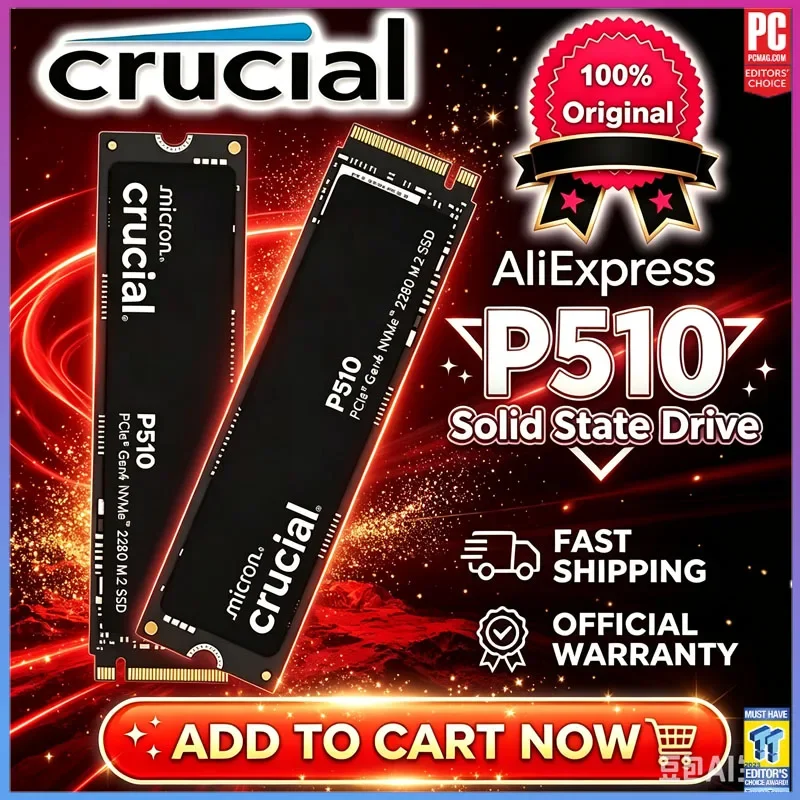 crucial-p510-1tb-nvme-ssd-2tb-gen5-nvme-ssd-pcie-50-m2-2280-ssd-disque-ssd-interne-compatible-avec-ordinateur-portable-ordinateur-de-bureau