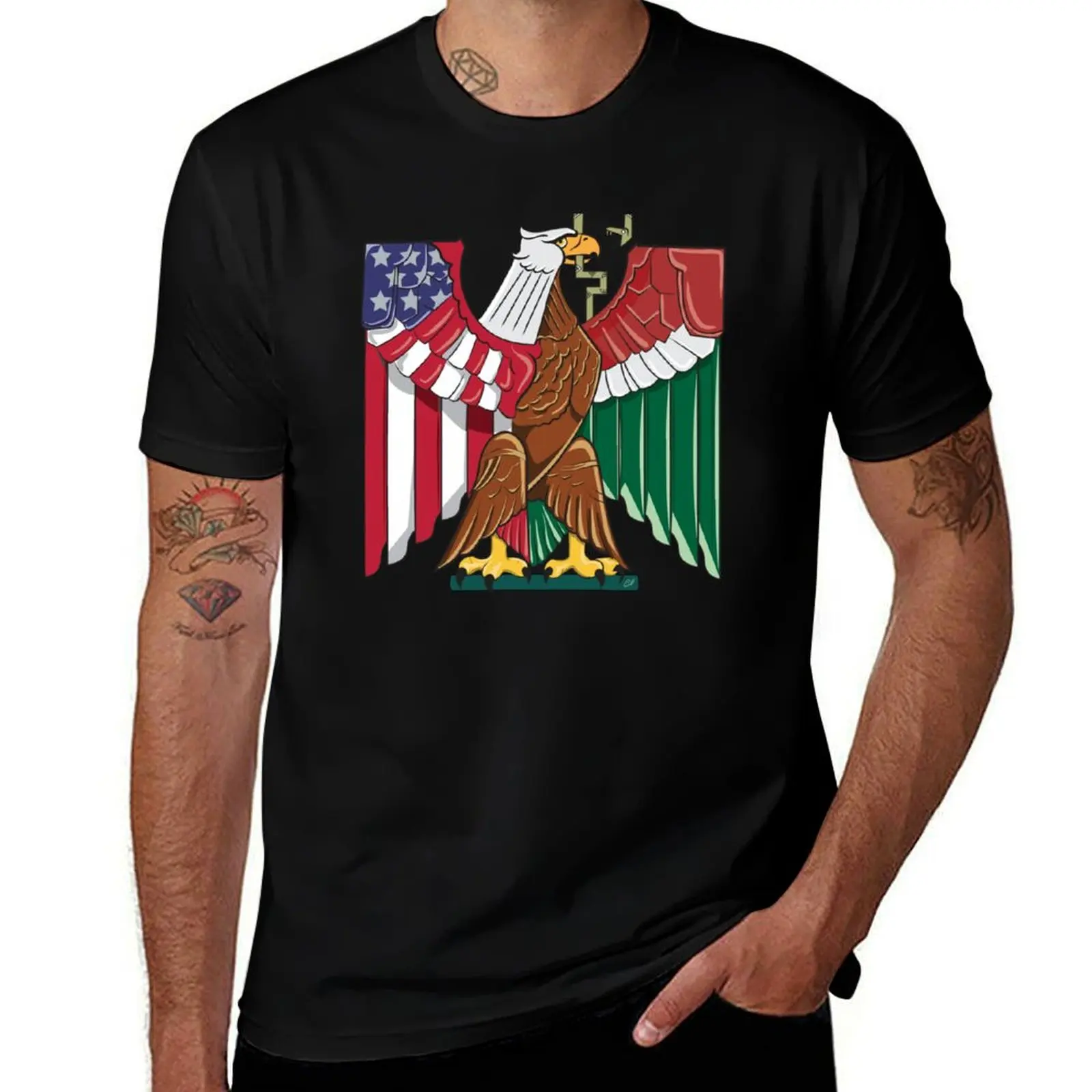 

Mexi-Merican Eagle T-Shirt t shirt for man 100 percent cotton man t shirt summer T-Shirt