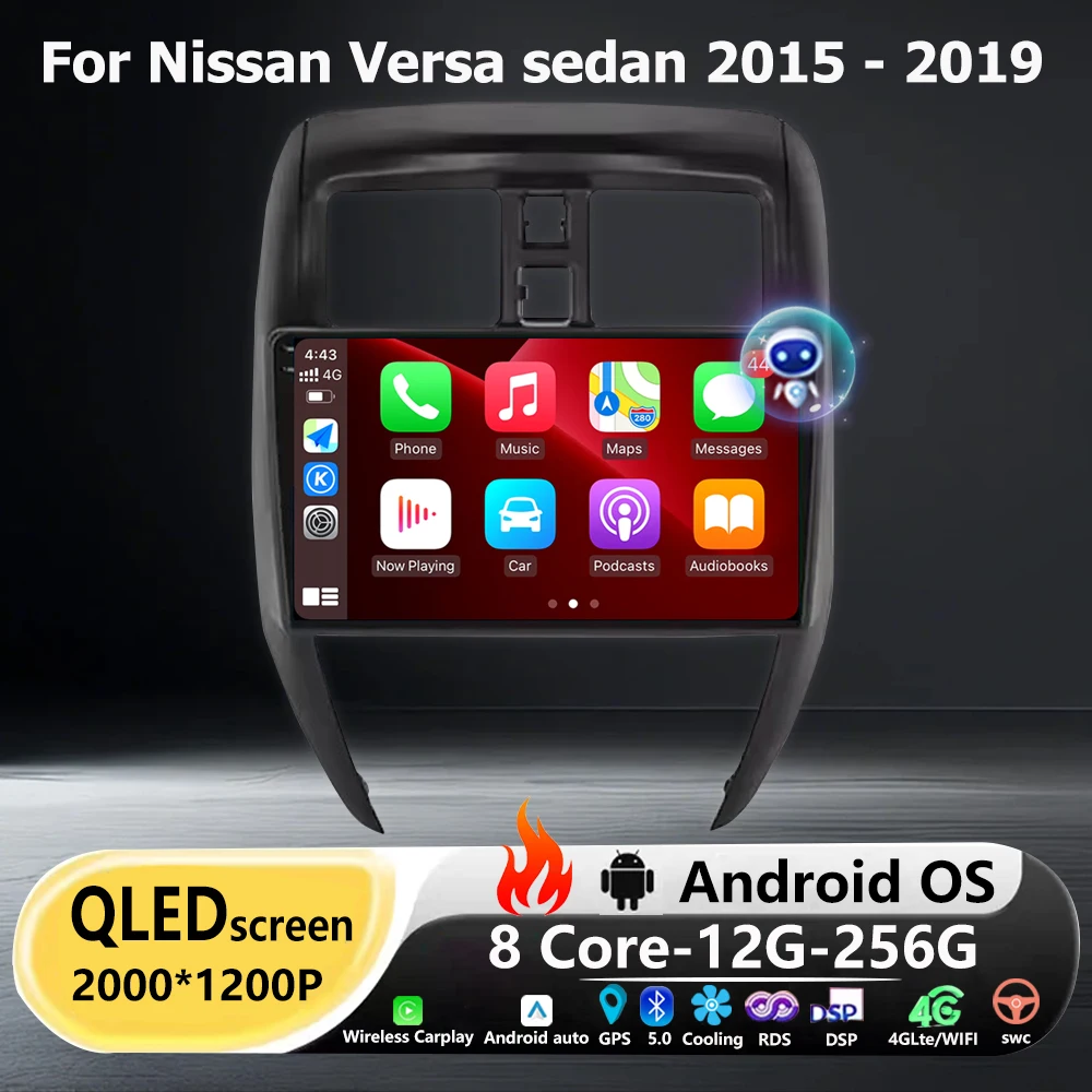 

Android 16 Auto For Nissan Versa sedan 2015-2019 Car Radio GPS Navigation Multimedia Video Player Stereo Carplay 360 Camera WIFI
