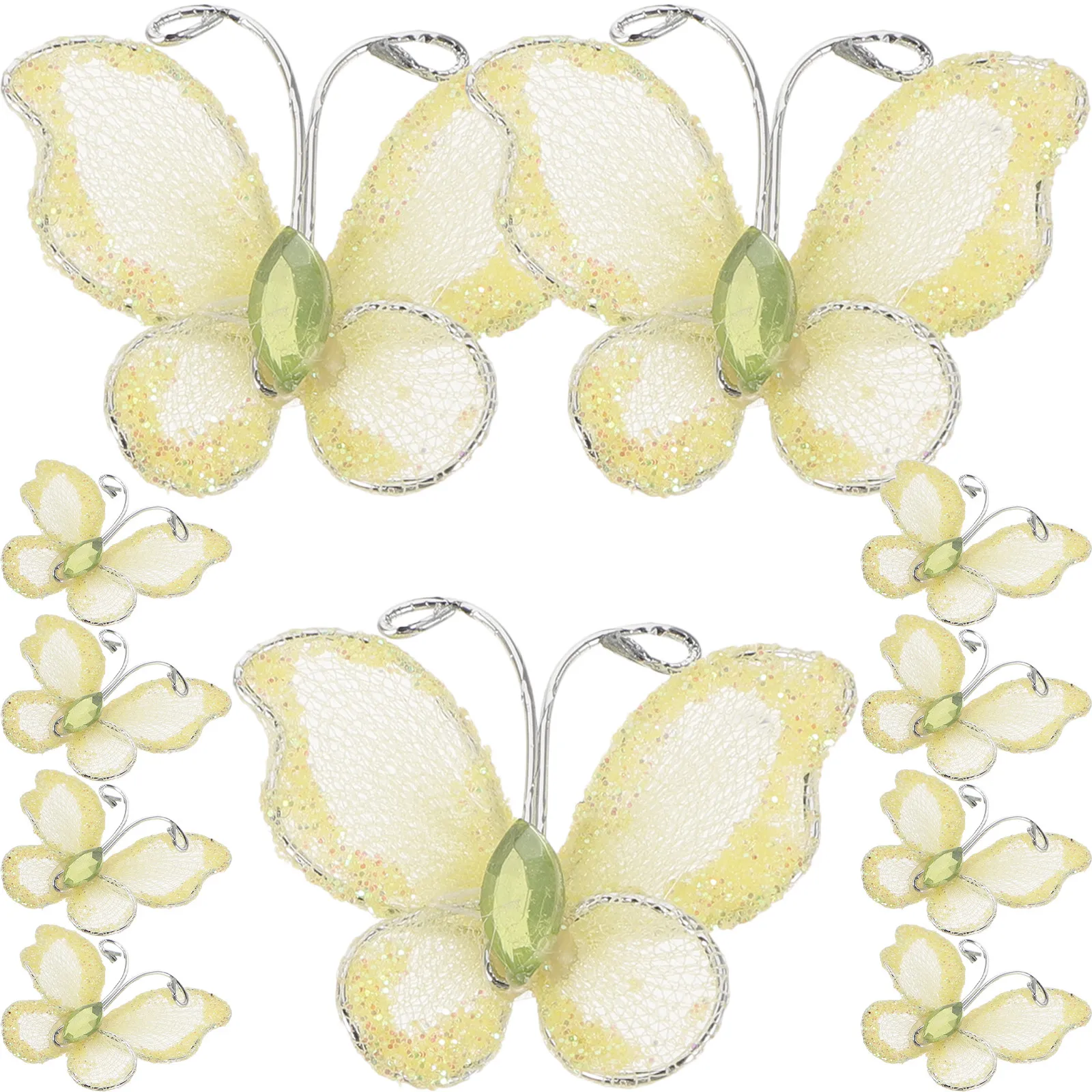 

50Pcs Decorative Butterflies Pink Mesh Wire Glitter for Wedding Favors Invitations Scrapbooking Craft Decoration Butterfly
