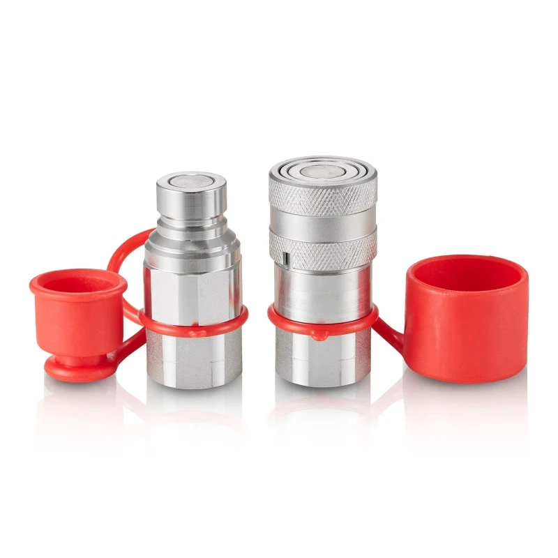 

Stainless Steel 1/2 Inch, Skid Loader Flat Face Hydraulic Quick Coupling with Dust Cover Accessories