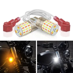 2pcs LED T15 W16W Motorcycle Turn Signal 3014 54SMD Dual-Color Tail DRL Daytime Running Light Moto Car Accessories Universal 12V