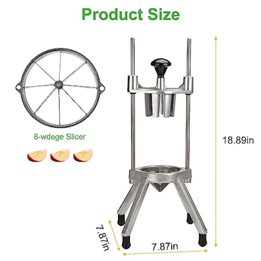 قاطعة قلي فرنسية يدوية تجارية 4 في 1 ووسافين سهل تجاري 8 أداة تقطيع ليمون الفاكهة #2