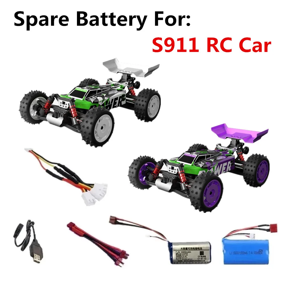 

7,4 v 1500mAh 3000mAh аккумулятор/t-разъем/3in1 кабель подходит для: S911 RC автомобиль запасной батареи S911PRO батарея