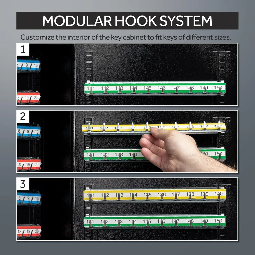 خزانة مفاتيح فولاذية آمنة مع خطافات وعلامات مرقمة لإدارة المفاتيح الفعالة في الفنادق وخدمات الصادق