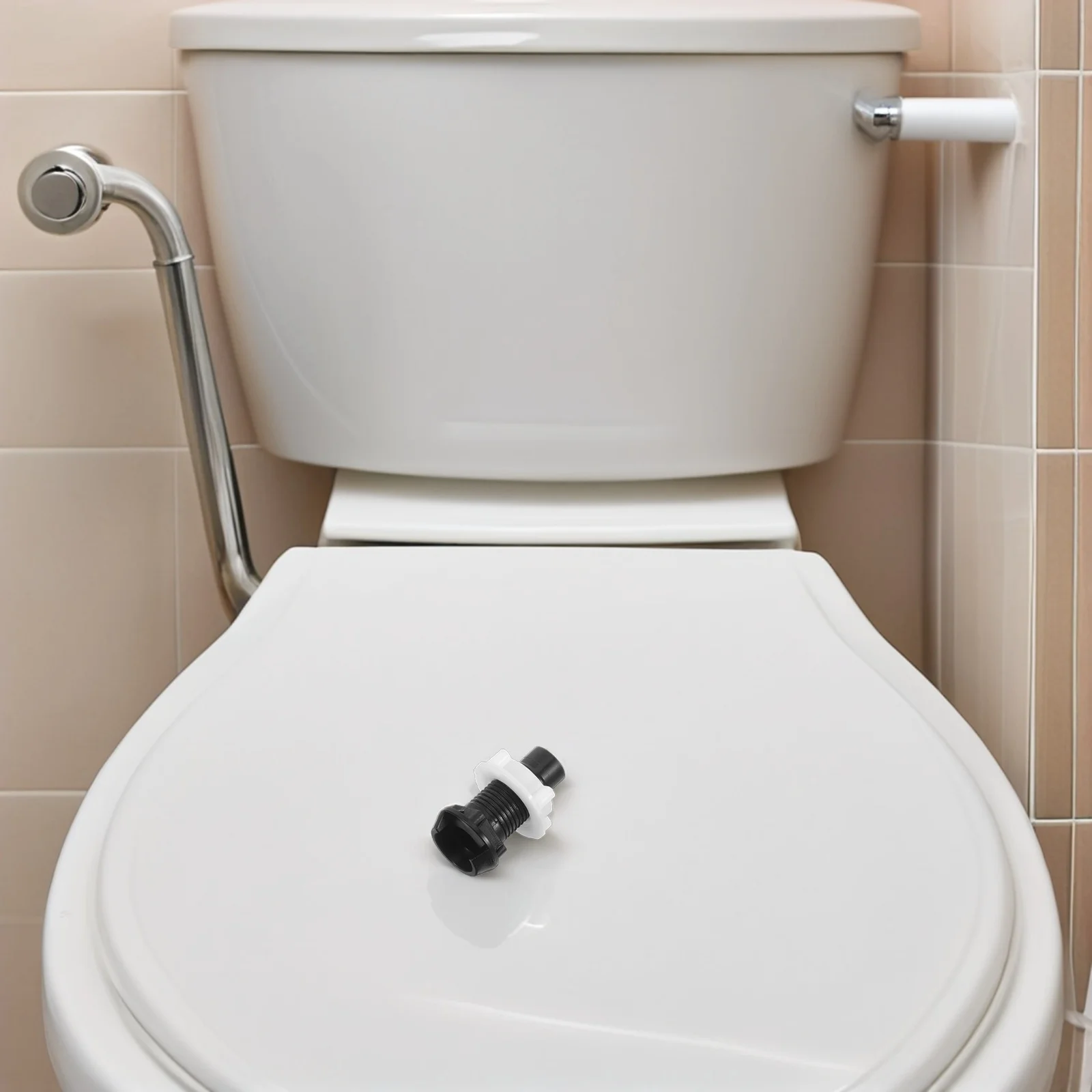 

Plastic Toilet Handle Nut Assembly Black Flush Lever Connector Screw for Tank Repair Leak Proof Bathroom Toilet Seat Parts