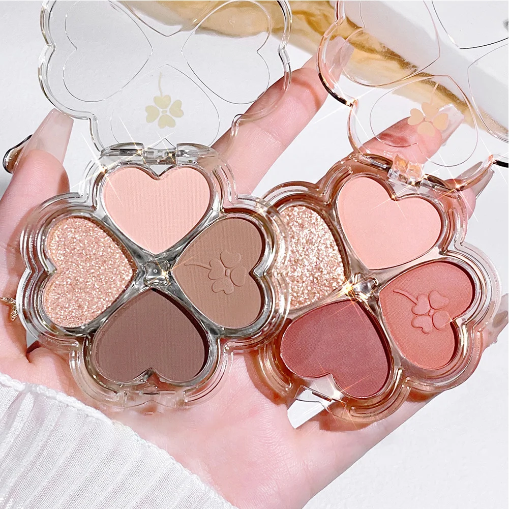 พาเลตต์อายแชโดว์4สีเครื่องสำอางพาเลทอายแชโดว์แวววาวระยิบระยับอายแชโดว์สไตล์เกาหลี