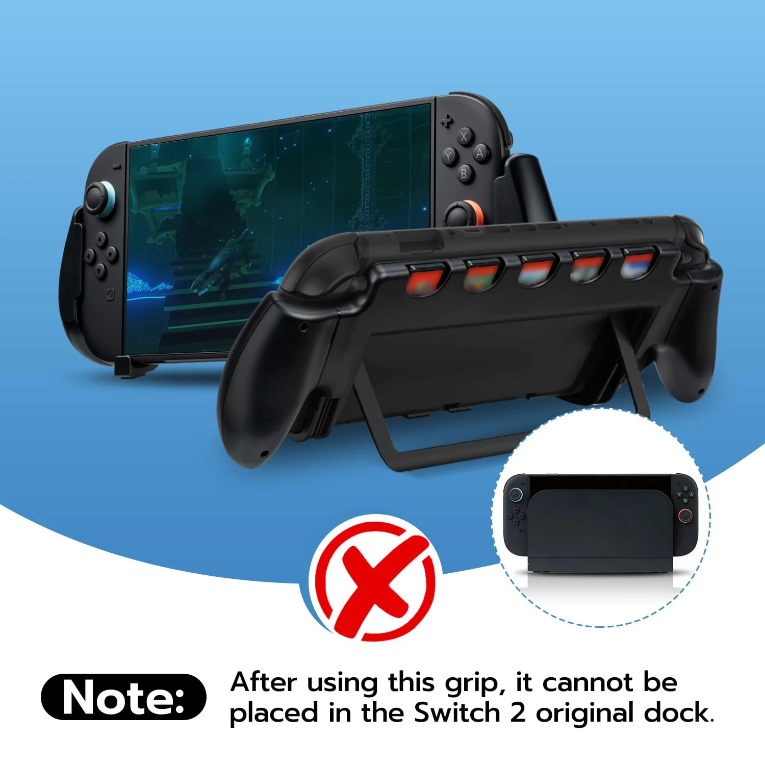 Hand Grip Case For Nintendo Switch 2 With Stand Holder Anti-Slip Protective Case with 5 Game Card Slots For Switch 2 Accessories - view 6