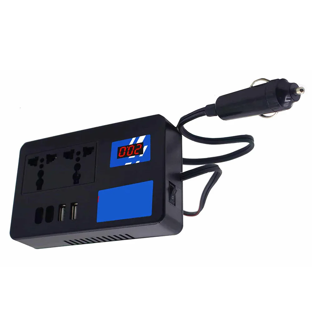 Black Car Power Inverter 220v Inverter For Electronics Inverter Truck Power Inverter Overheating Protection For Car
