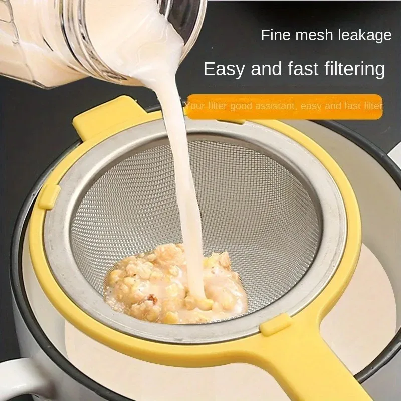 1/2/3 PCS Multifunctional Slag Separator Screen 304 Stainless Steel Ear Filter Slots Household Soybean Juice Slag Separator Scre