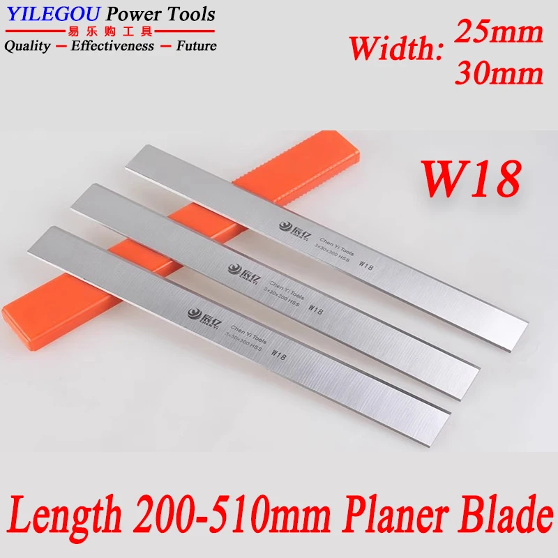 3Pcs W18 Superhard 25 30mm Electric Planer Blades 200-510mm Woodworking Planer Cutter 3x30x300mm Planer Tools Cut Red Sandalwood