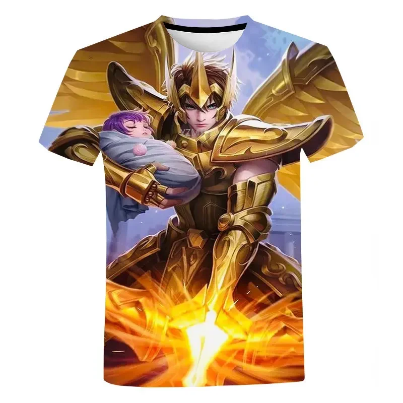 The Knights of The Zodiac Saint Seiya 3d T Shirt Man Women Harajuku Pullovers Short Sleeve O-neck Top Neutral Anime Tops Hip Hop