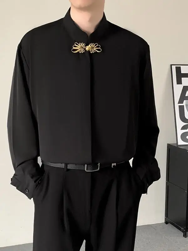 بدلة زفاف جديدة على الطراز الصيني للرجال ملابس غربية غير رسمية لحفلات الزفاف معطف تانغ زي قميص عالي الجودة #5