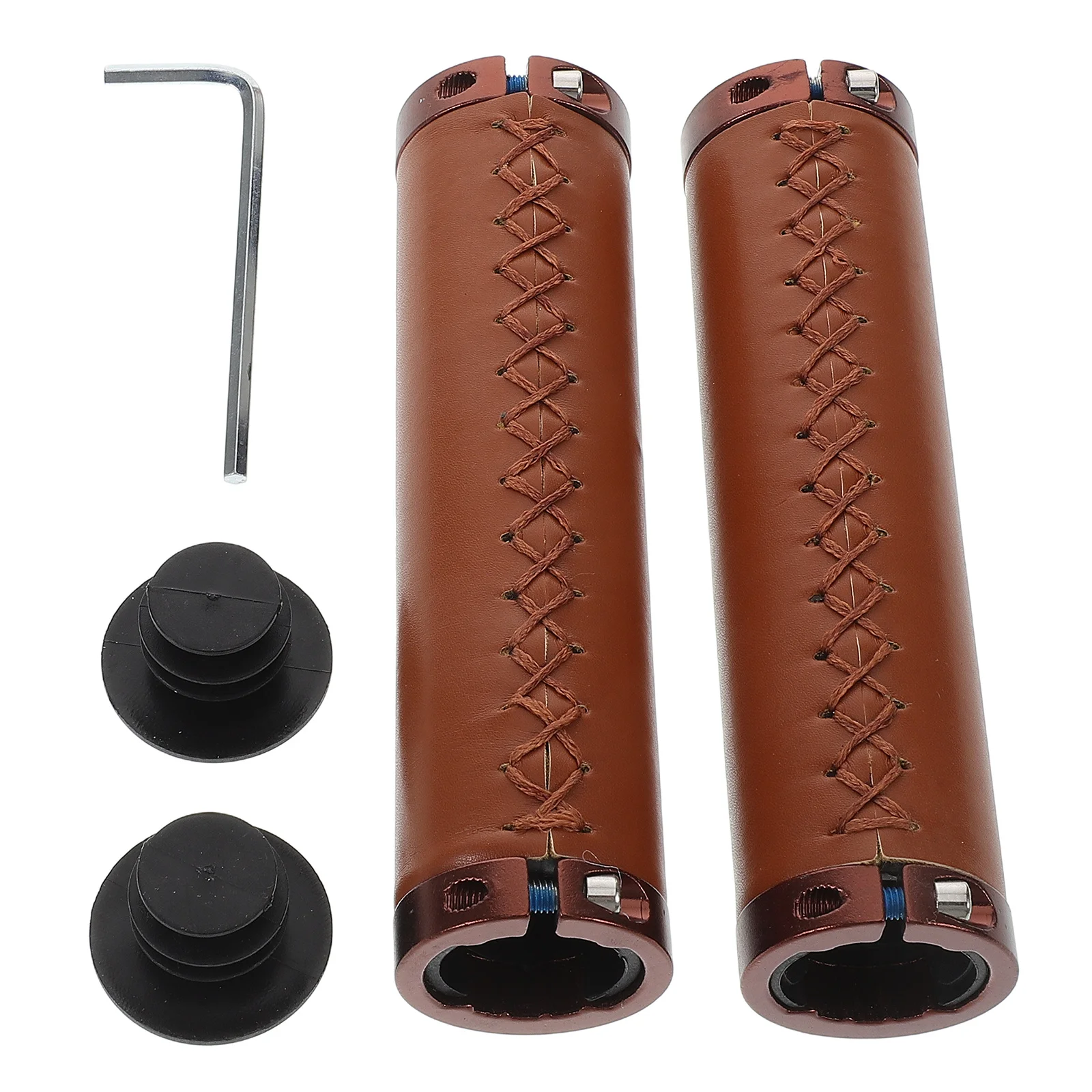 

2Pcs Bicycle Handlebar Grips Handsewn PU Grip Sleeve for Bikes Scooters Foldable Bikes Ergonomic Design Wear Resistant Easy