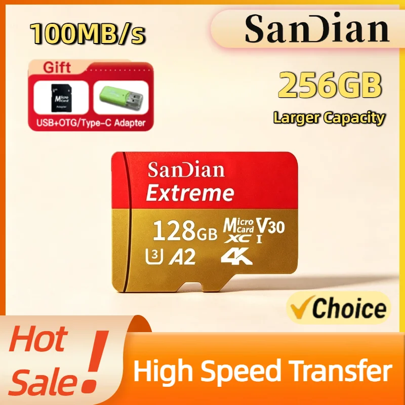 

256GB For PC Smartphone Micro TF SD Card Flash Cards Memory Card High Speed Memory SD Cards UHS 1 Class 10 Storage Card Titan
