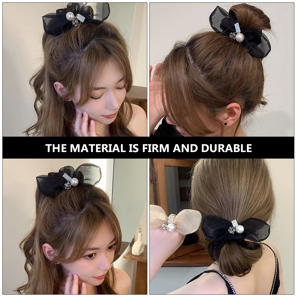 1Pcs Chic Organza Bow Hair Tie Smooth Texture Not Hurt Hair Suitable for Women Girls Headdress Accessories Girl Headdress