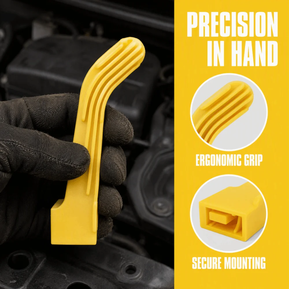 Yellow Bonnet Lock Catch Handle ABS 7934.E7 , 7934.C5 Hood Release Pull Latch for Citroen Berlingo / Peugeot Partner