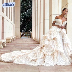 Romantic Sweetheart Neck Wedding Dresses Appliques Ball Gown Dress For Bride Tiered Customized Bridal Gown Vestido De Novia