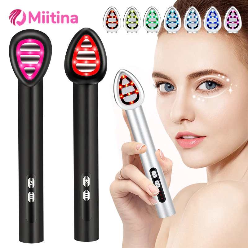 7 Color Eye Beauty Device Electric Eye Massager Anti Wrinkle Skin Lifting Pen Remove Eye Bags Dark Circles Skin Care Beauty Tool