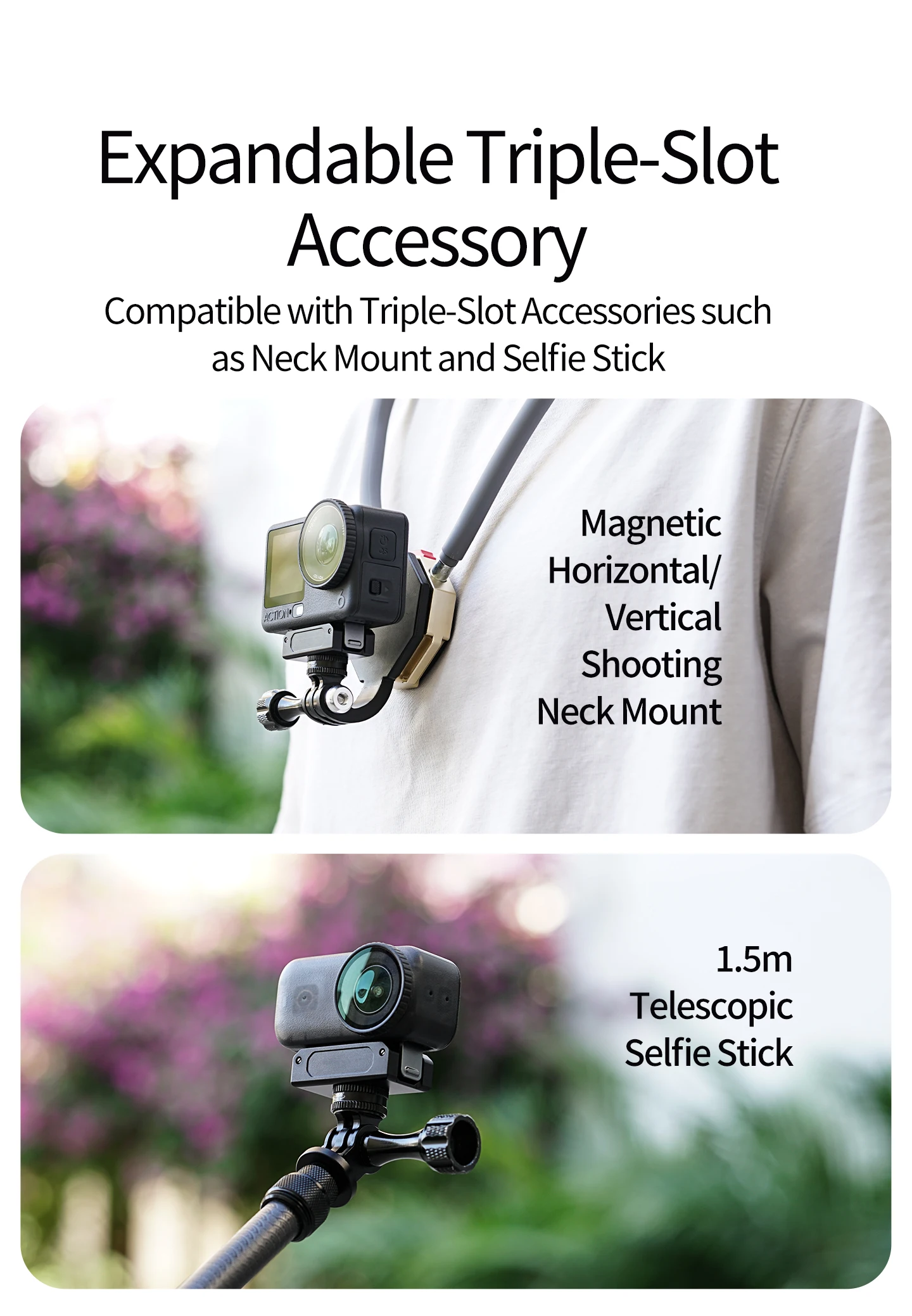 360 drehbarer Stativadapter, magnetische Halterung für DJI Osmo Nano Action 6, Kamera, POV, Vlog, Selfie-Stick, Helm, Schnellwechselhalterung – Detail 23