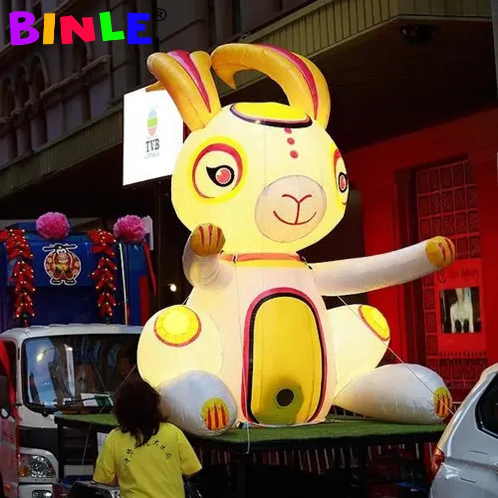 Super LED lighting giant inflatable easter bunny cute inflatable rabbit for parade decoration