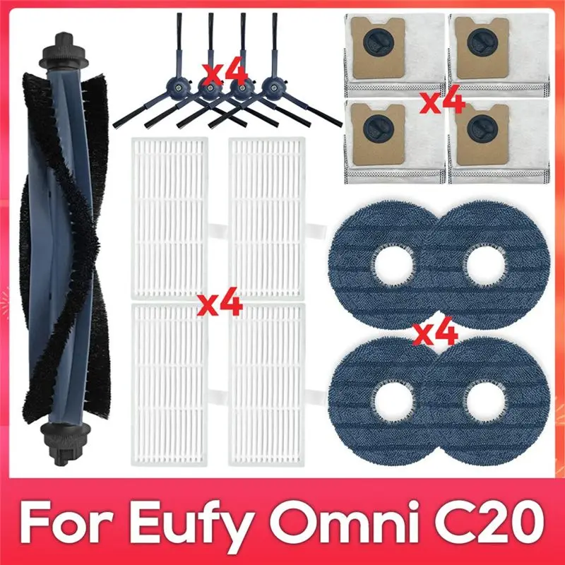 

AEE8-для Eufy Omni C20 робот-пылесос, запасные части, основная боковая щетка, фильтр, тканевый мешок для пыли, аксессуары, расходные материалы