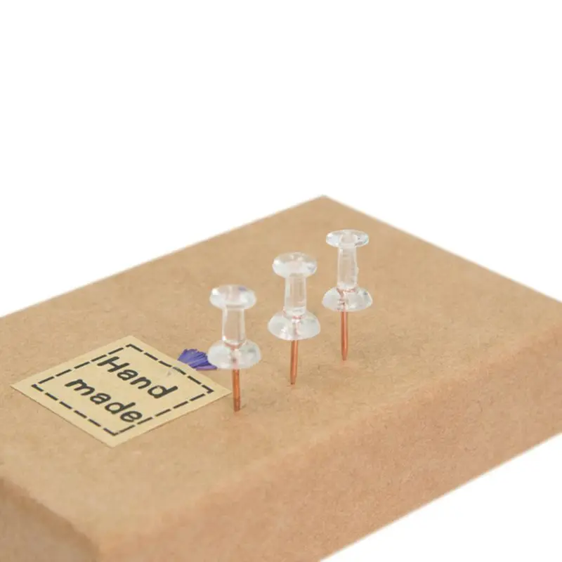 100 stks Transparant Rose Goud Push Pins Duim Punaise Board Pins Tekening Foto