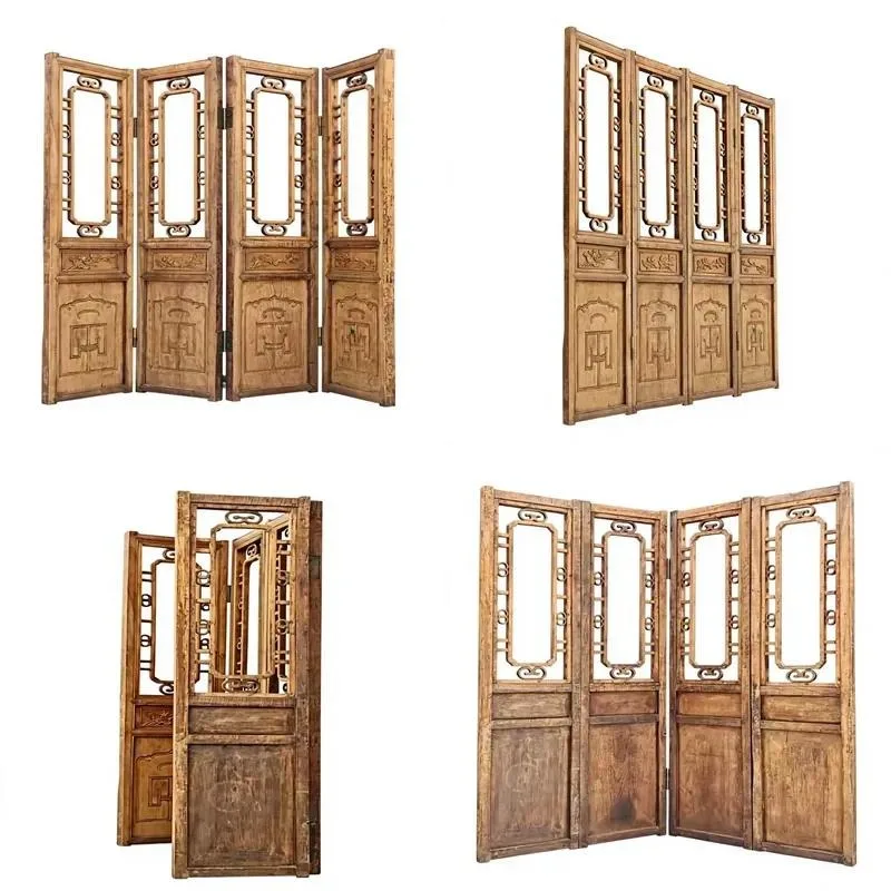 Elegant Solid Wood French Door Wine Cabinet Glass Front European Style Luxury Display Storage for Living Room Apartment Home