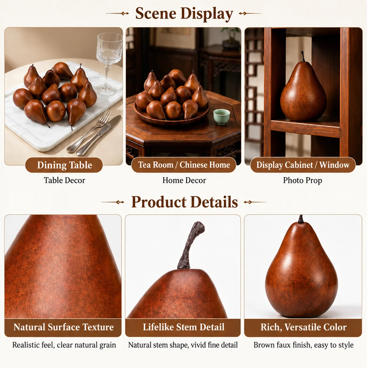 Photography Prop Pear Lifelike Simulation Pear Model Home Decor Pear Lightweight For Dining Table Model House Photography Prop