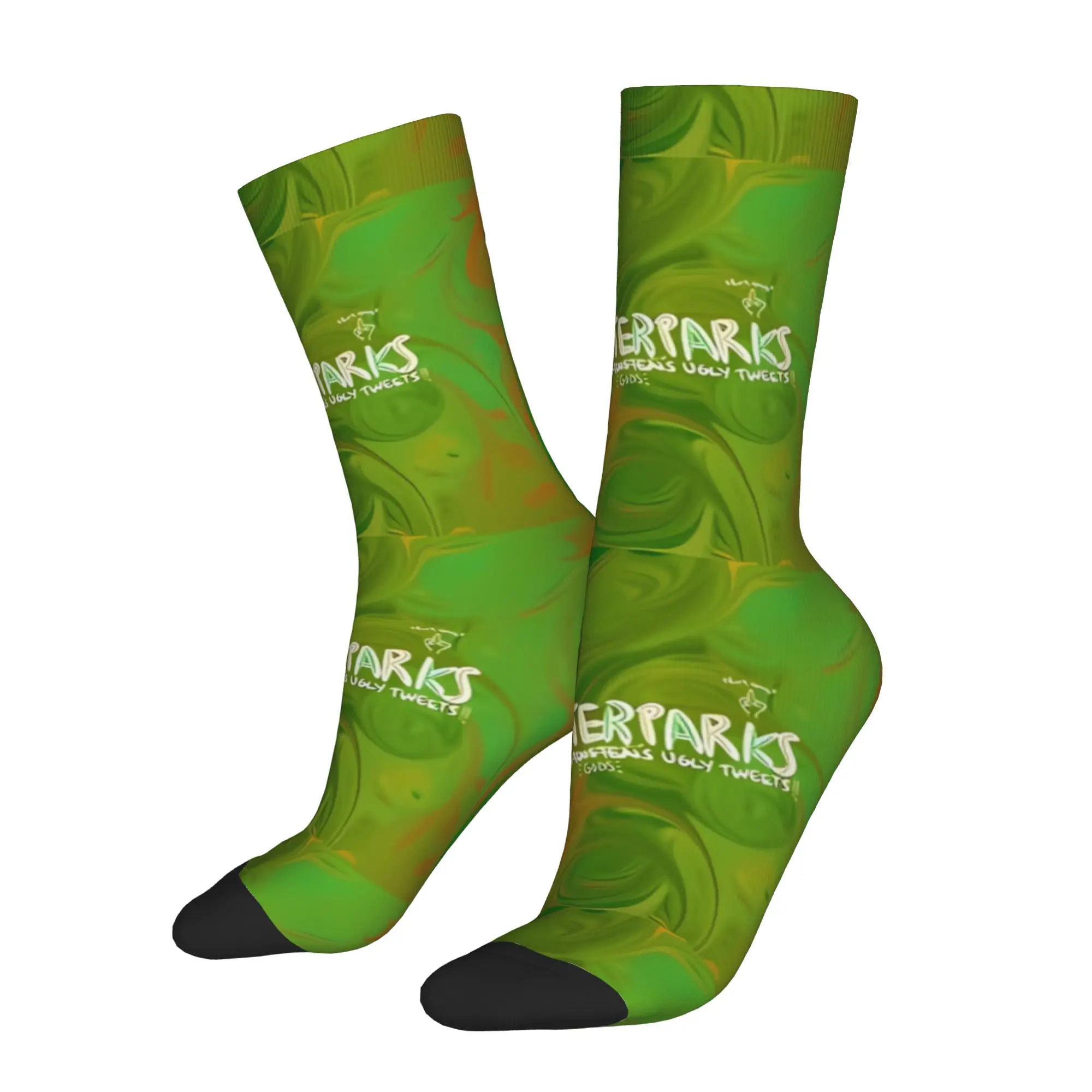 

1 Pair Funny Sock Waterparks Banner Vintage Quality Pattern Printed Men Crew Socks Casual Men's Socks