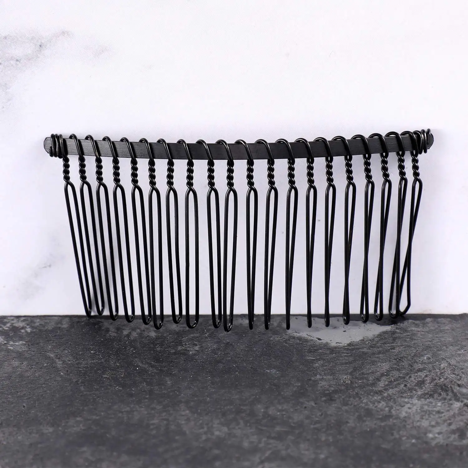 10pcs Black Hair Combs for Women Accessories Metal Bridal Hair Comb 20 Teeth Wedding Veil Comb Decorative for Women Fine Hair