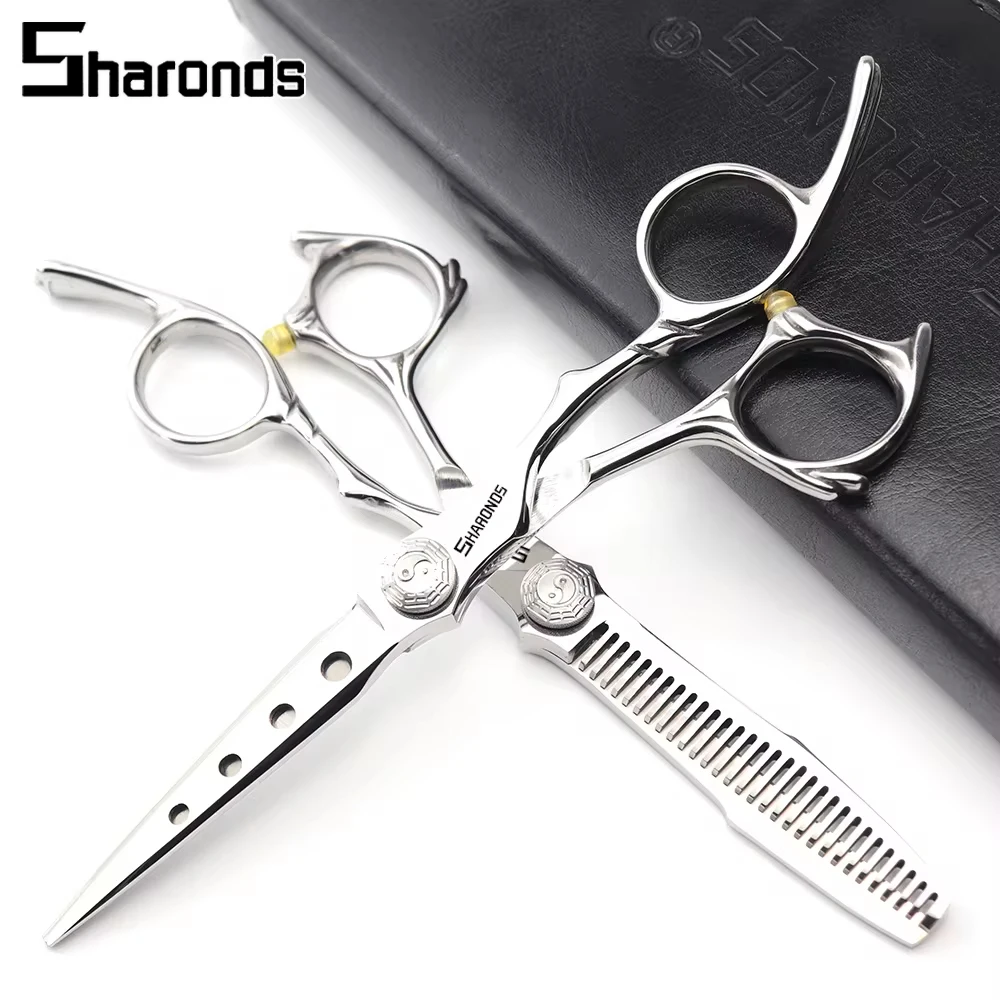 SHARONDS Hairdressing Professional Scissors 6 Inch Barber Specificlied Thinning Shears Dedicated Hair Clipper Hair Cutting Tools